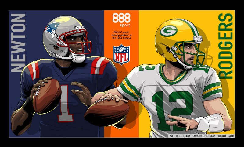 888 Sport NFL Illustrations by Chris Rathbone