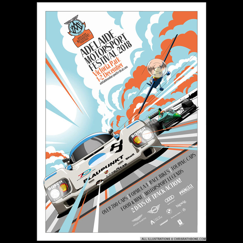 Adelaide Motorsport Festival Poster by Chris Rathbone