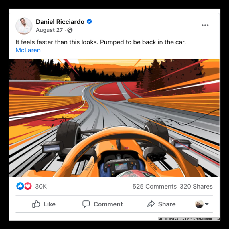Daniel Ricciardo illustration by Chris Rathbone