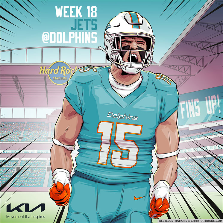 Miami Dolphins game week Illustrations by Chris Rathbone