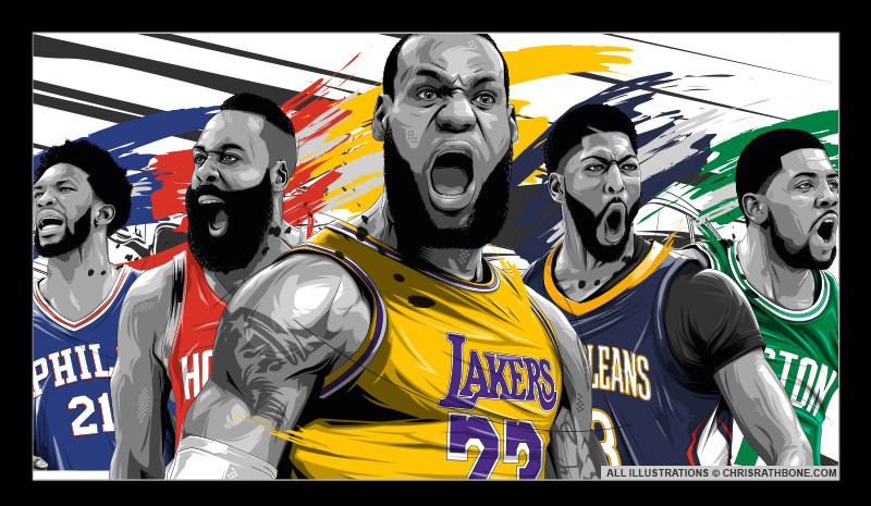 NBA Player Illustrations by Chris Rathbone