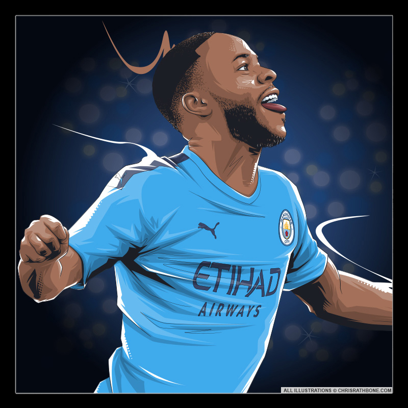 Premier League Player Illustrations by Chris Rathbone