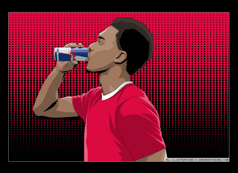 Red Bull Trent Alexander-Arnold animation illustration by Chris Rathbone