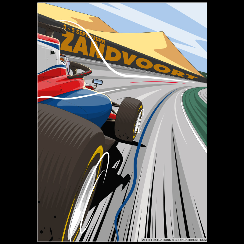 Clement Novalak race poster Illustrations by Chris Rathbone