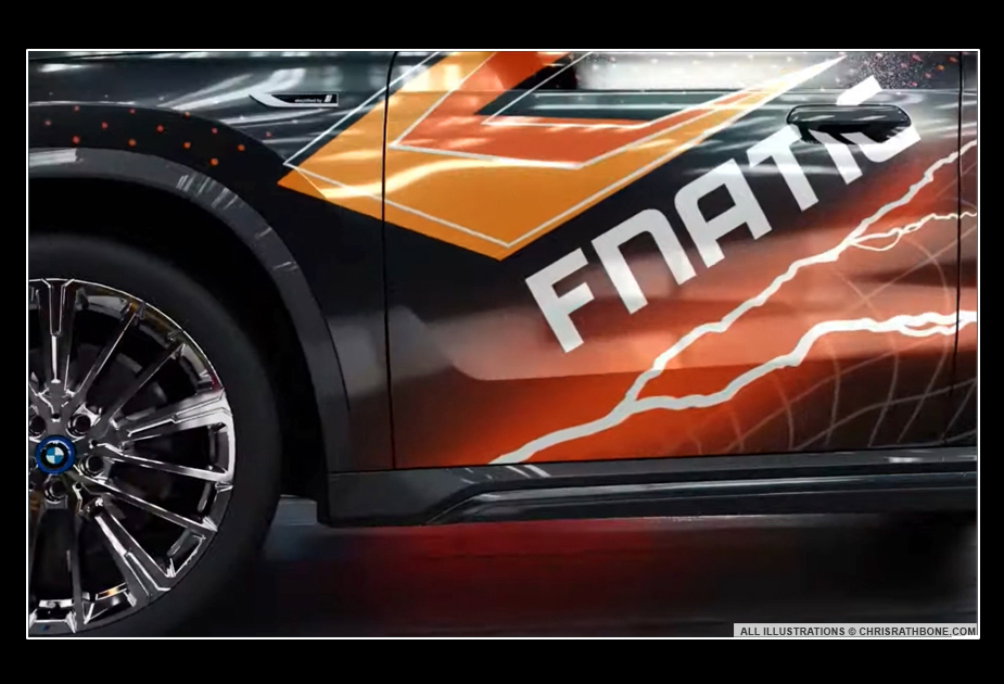 FNATIC BMW Livery design illustration by Chris Rathbone