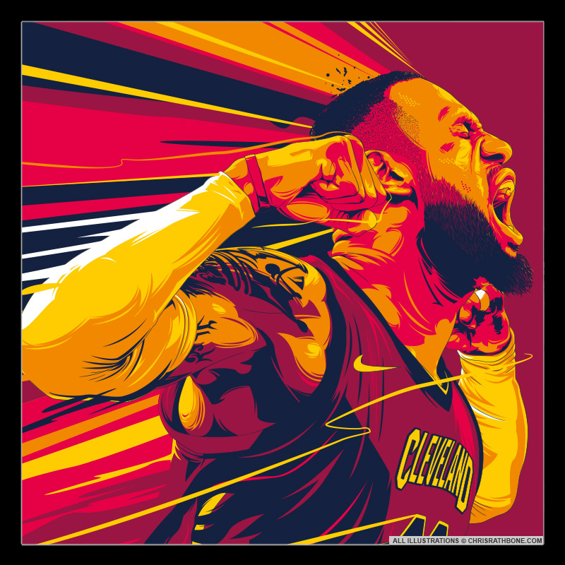 NBA Lebron James motion illustration by Chris Rathbone