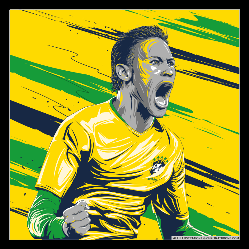 World Cup Player portrait illustrations by Chris Rathbone