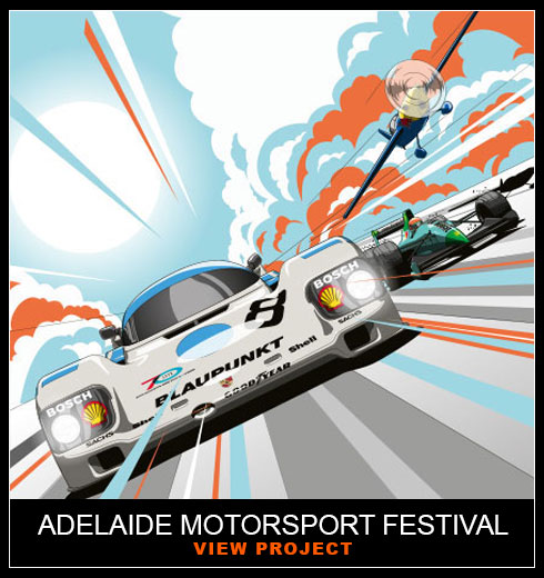 Adelaide Motorsport Festival Illustrations by Chris Rathbone