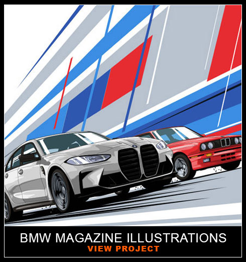 BMW M3 illustrations by Chris Rathbone