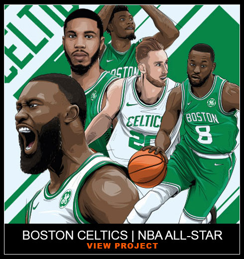Boston Celtics Illustrations by Chris Rathbone