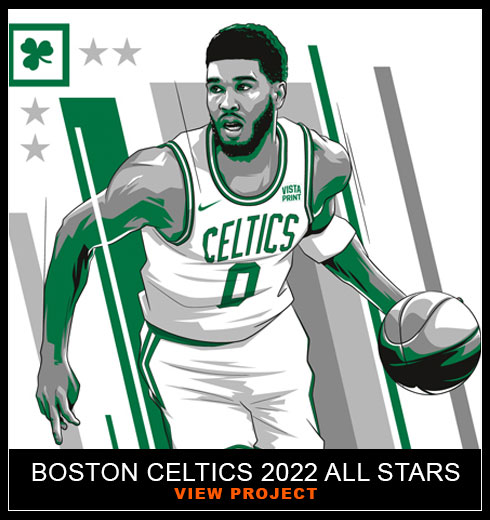 Boston Celtics illustrations by Chris Rathbone