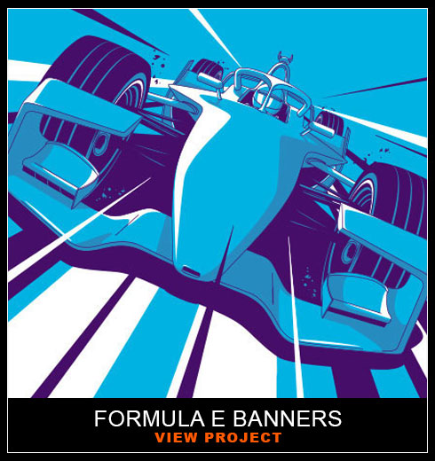 Formula E Banner illustrations by Chris Rathbone