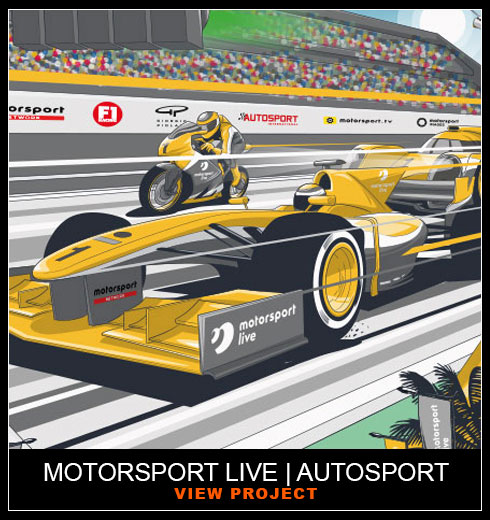 Motorsport Live Autosport illustrations by Chris Rathbone
