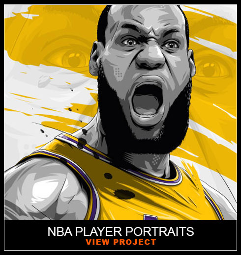 NBA Player illustrations by Chris Rathbone
