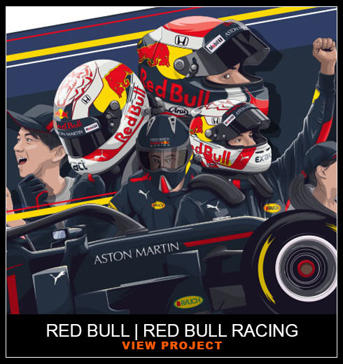 Red Bull Racing illustrations by Chris Rathbone