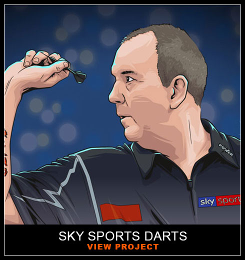 Sky Sports Darts illustrations video advert by Chris Rathbone