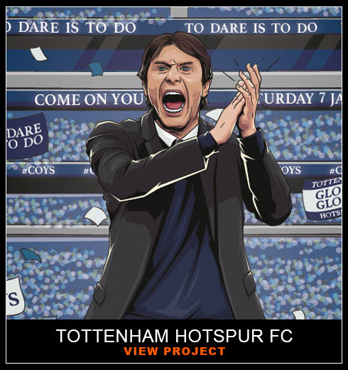Tottenham Hotspur Player illustrations by Chris Rathbone