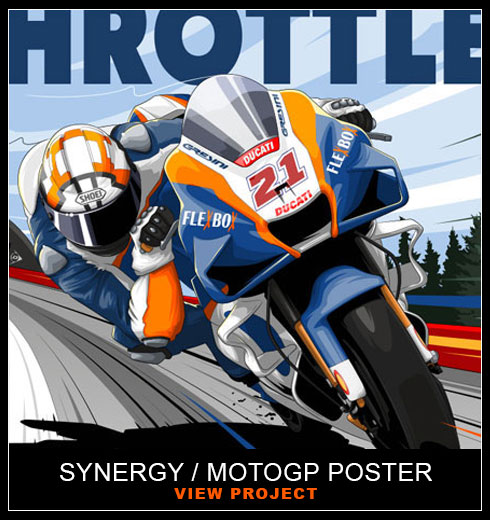 Synergy MotoGP illustrations by Chris Rathbone