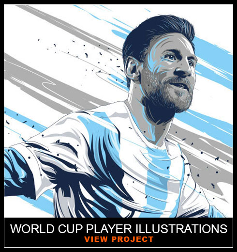 World Cup Player Illustrations by Chris Rathbone