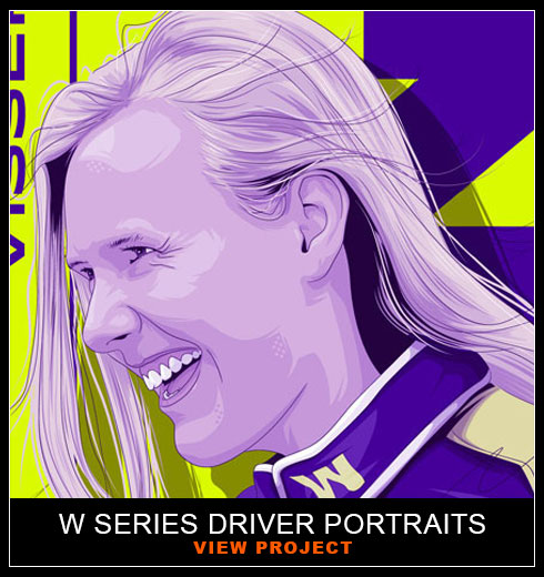W Series driver portrait illustrations by Chris Rathbone