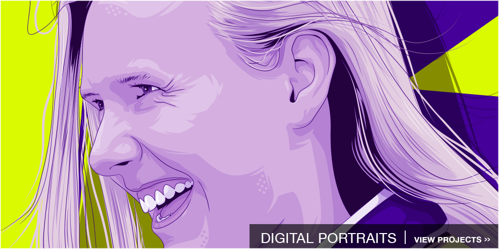 Digital portrait illustrations by Chris Rathbone Illustration