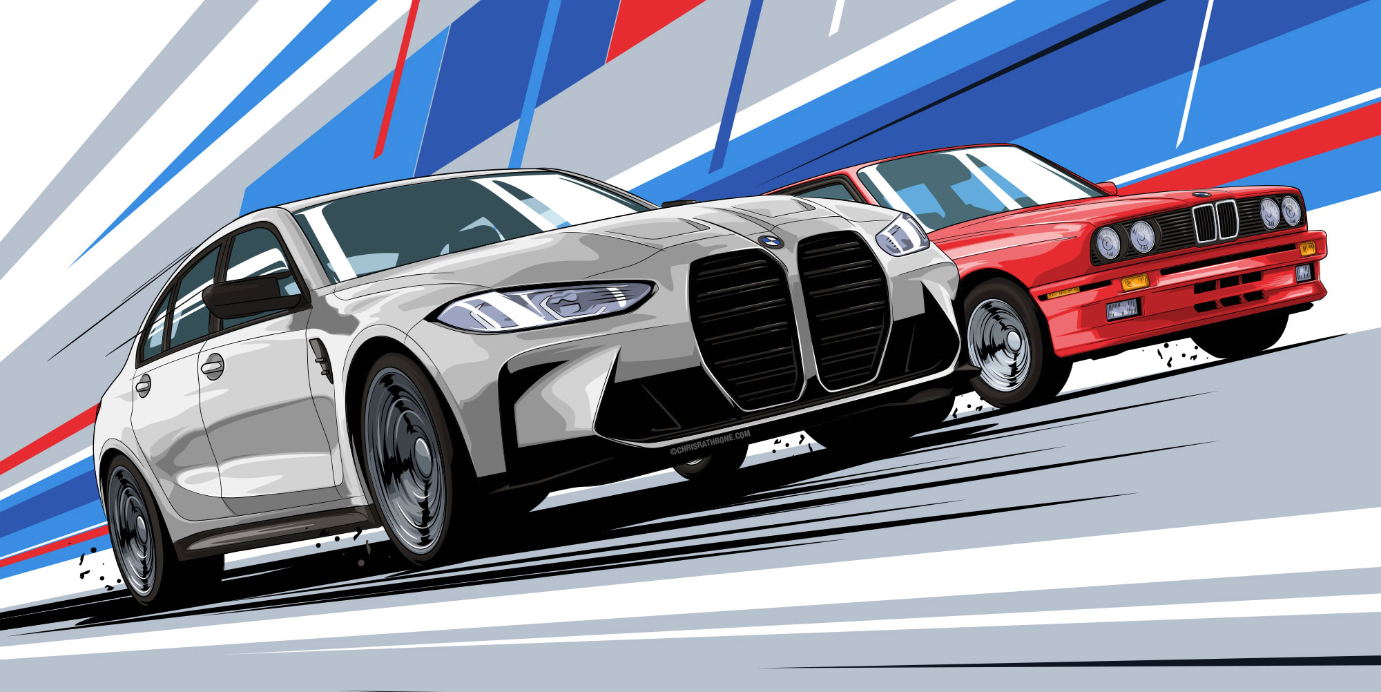 Sports & Automotive illustration by Chris Rathbone