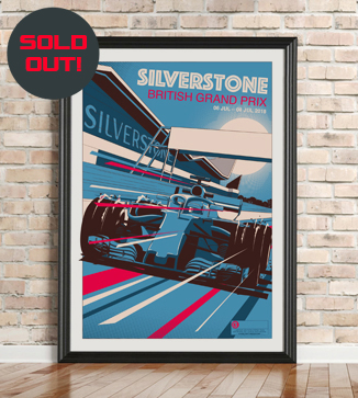 Silverstone GP Race Poster by Chris Rathbone