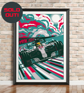 Lewis Hamilton F1 poster by Chris Rathbone