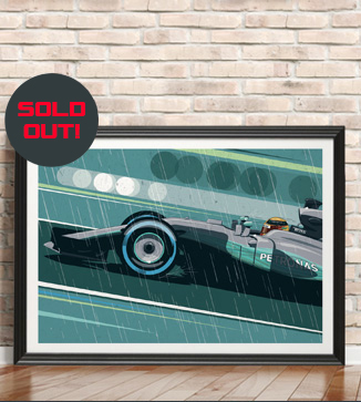 Lewis Hamilton F1 print by Chris Rathbone