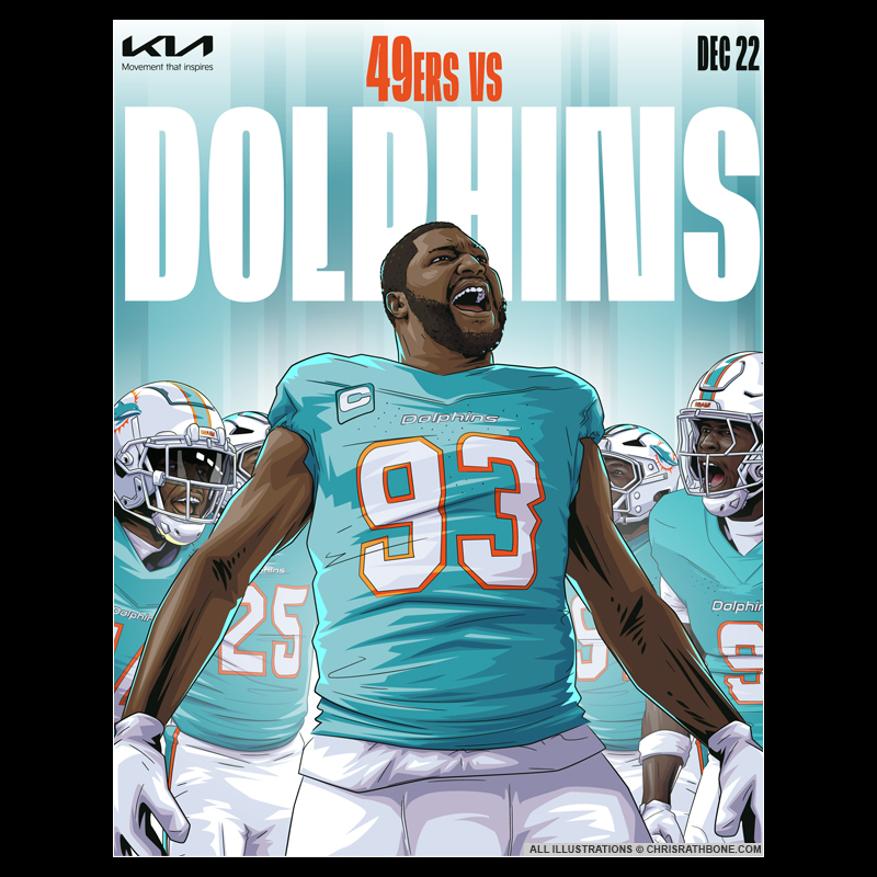 Miami Dolphins game week Illustrations by Chris Rathbone
