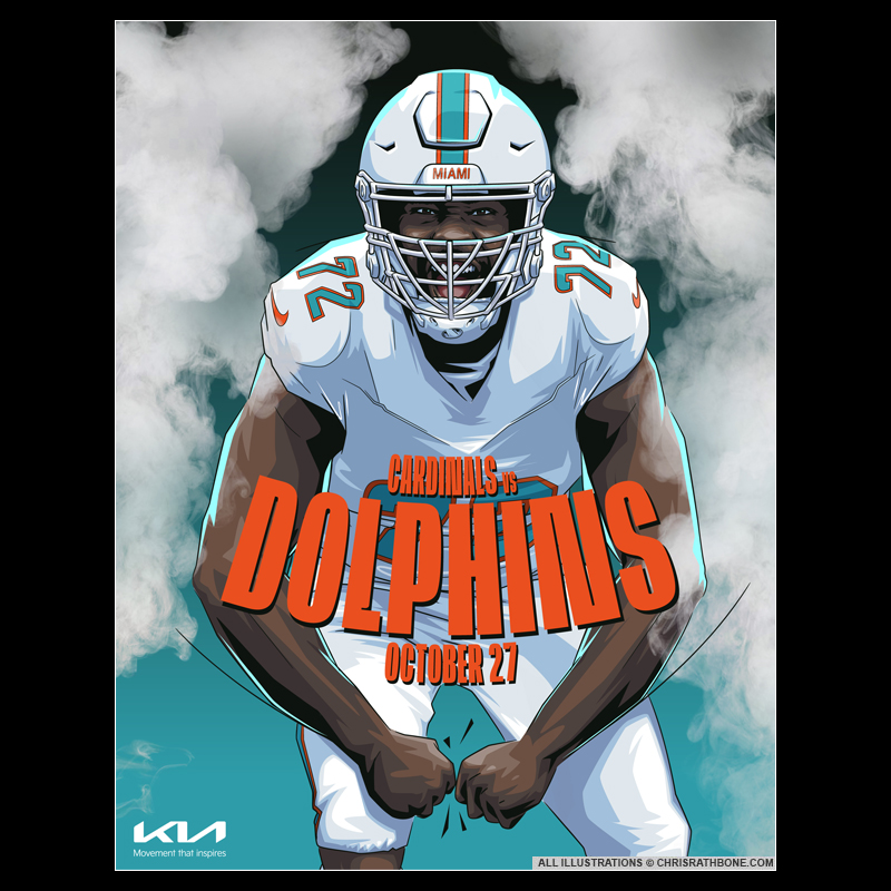 Miami Dolphins game week Illustrations by Chris Rathbone