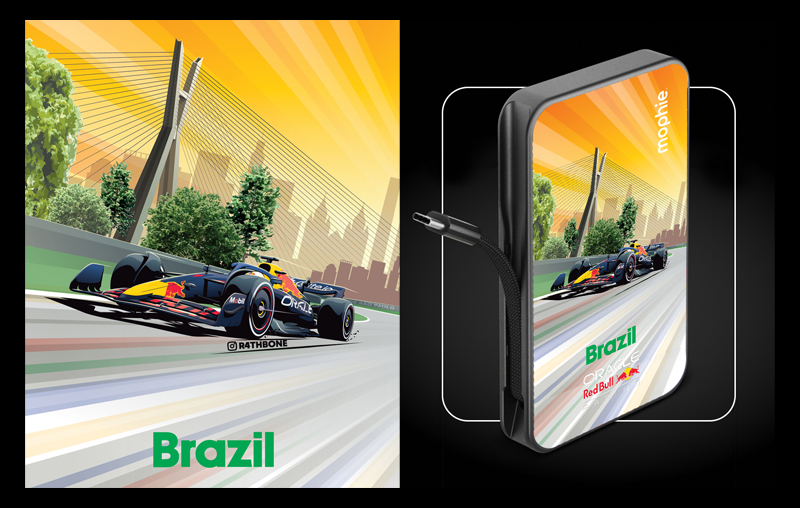 Mophie x Red Bull Racing Power Pack illustrations by Chris Rathbone