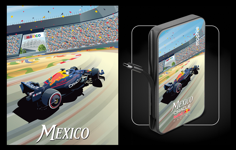 Mophie x Red Bull Racing Power Pack illustrations by Chris Rathbone