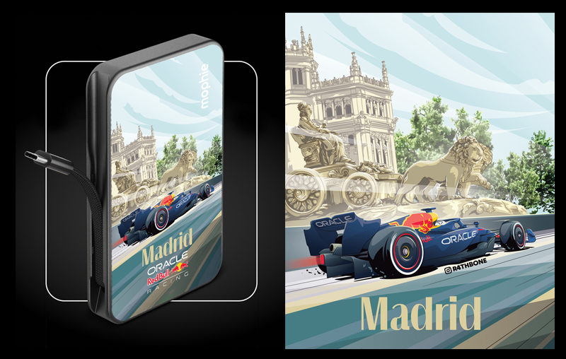 Mophie x Red Bull Racing Power Pack illustrations by Chris Rathbone