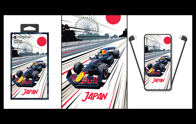 Mophie x Red Bull Racing Power Pack illustrations by Chris Rathbone