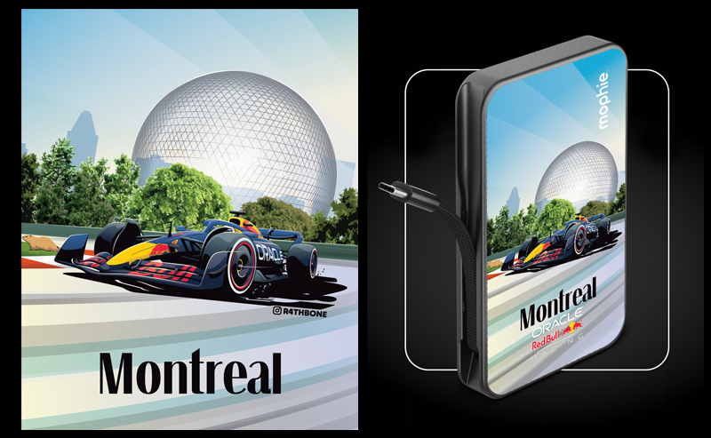 Mophie x Red Bull Racing Power Pack illustrations by Chris Rathbone