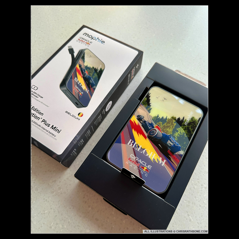 Mophie x Red Bull Racing Power Pack illustrations by Chris Rathbone