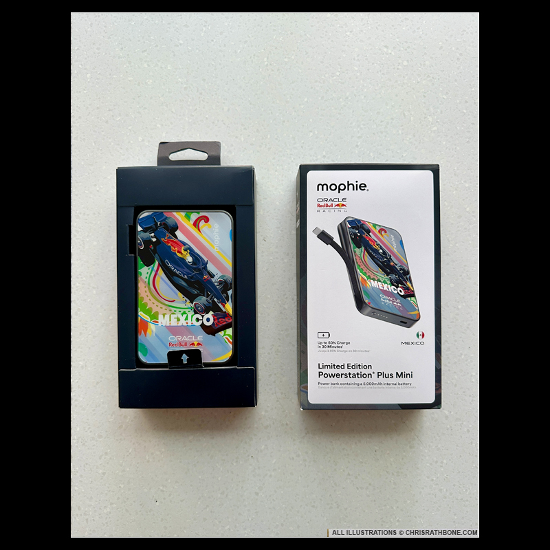 Mophie x Red Bull Racing Power Pack illustrations by Chris Rathbone