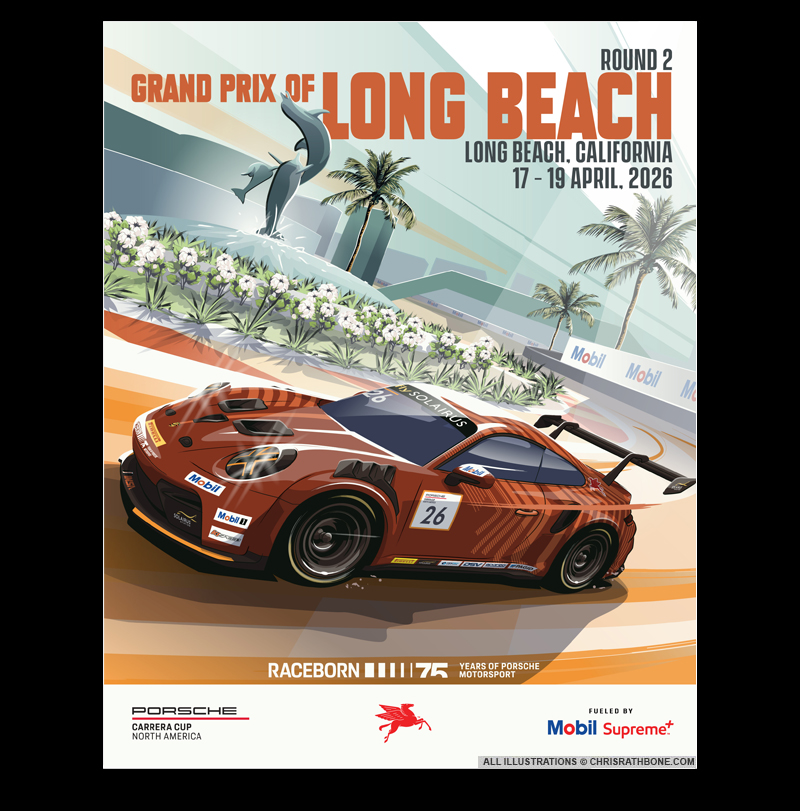 Porsche Motorsport poster Illustrations by Chris Rathbone