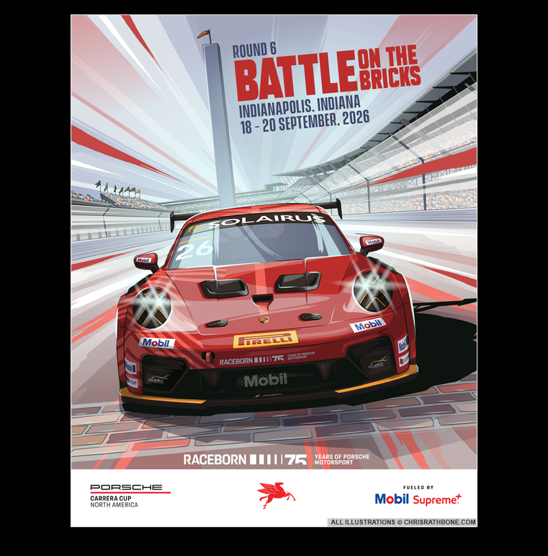 Porsche Motorsport poster Illustrations by Chris Rathbone