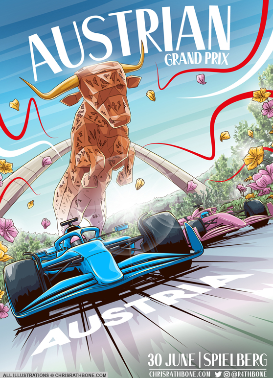 Formula 1 Race posters by Chris Rathbone