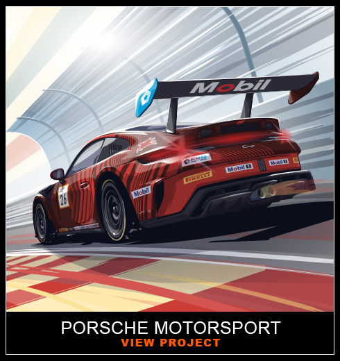 Porsche Motorsport illustrations by Chris Rathbone